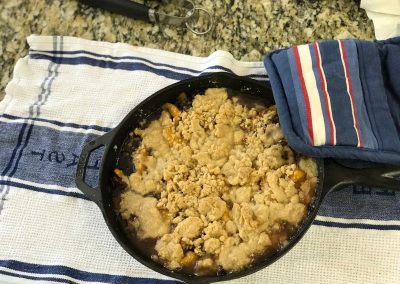 BEST SKILLET PEACH COBBLER (Adapted from Epicurious)