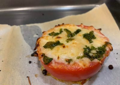 BAKED TOMATOES WITH MOZZARELLA AND PARMESAN  (Adapted from The Cookie Rookie)