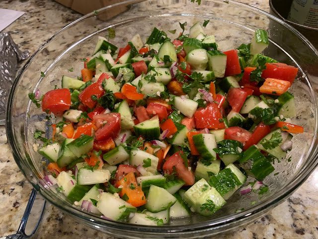 Israeli Tomato and Cucumber Salad  (Adapted from All Recipes)