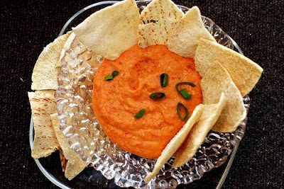 WHITE BEAN AND ROASTED RED PEPPER DIP(with Pita Triangles)  courtesy of Smitten Kitchen