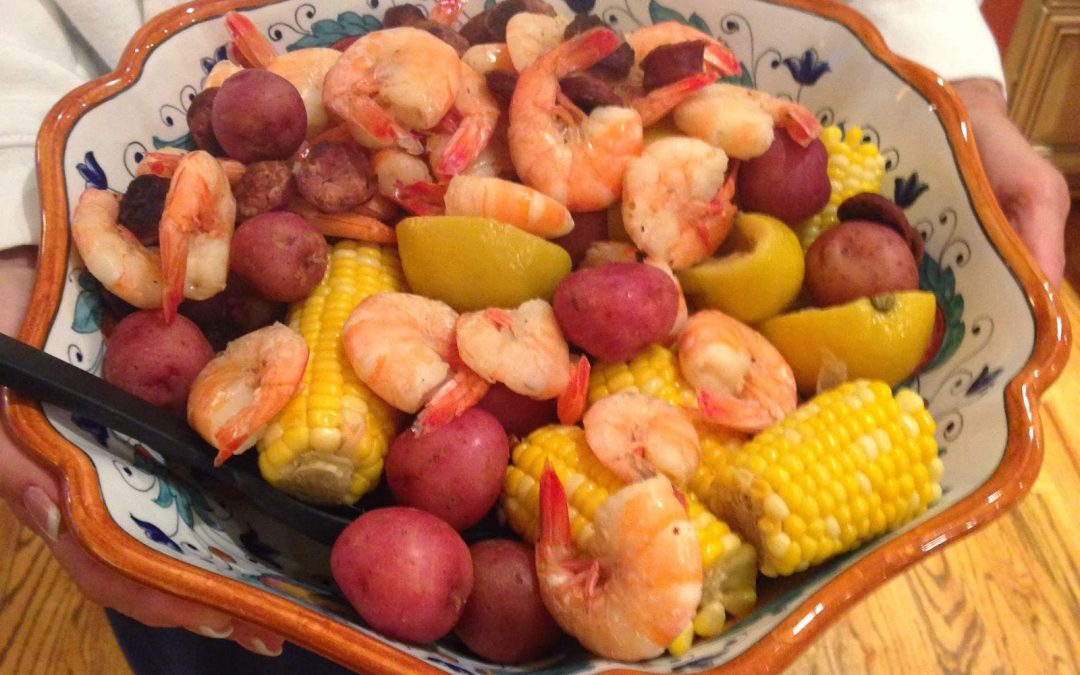 LOW COUNTRY BOIL with cocktail sauce (Adapted from all recipes)