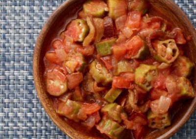 STEWED OKRA AND TOMATOES (Adapted from Patrick and Gina Neely)