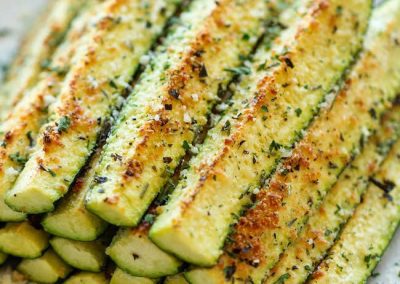 BAKED PARMESAN ZUCCHINI (Adapted from damndelicious.net)