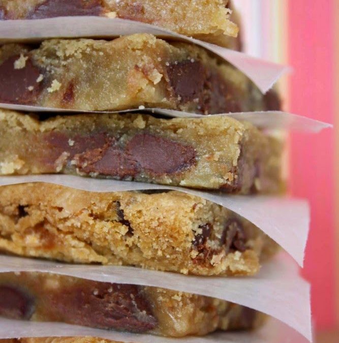 CHOCOLATE TOFFEE BLONDIES (Adapted from Tutti-Dolci)