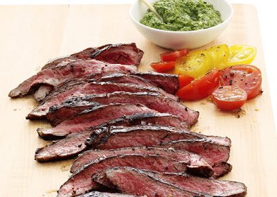 FLANK STEAK WITH SALSA VERDE (Adapted from Food Network Magazine)