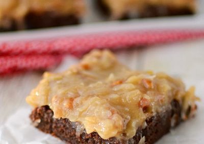 GERMAN CHOCOLATE BROWNIES (Adapted from Crazy for Crust)