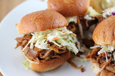 PULLED PORK SLIDERS (with cole slaw)
