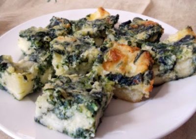 SPINACH CHEESE BARS (Adapted from Just A Pinch)