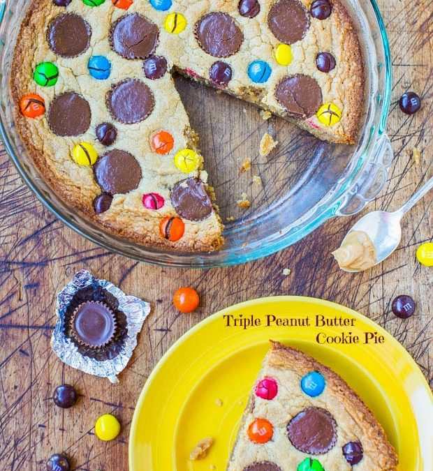 TRIPLE PEANUT BUTTER COOKIE PIE (Adapted from Averie Cooks)