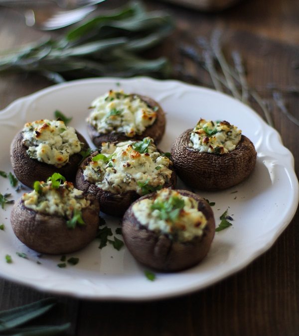 HERB AND GOAT CHEESE STUFFED MUSHROOMS