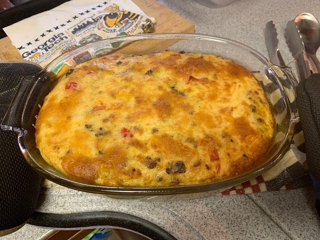 GRITS, SAUSAGE and EGG CASSEROLE  (Adapted from All Recipes)