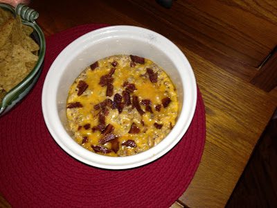 BACON DOUBLE CHEESEBURGER DIP  (Adapted from Closet Cooking)